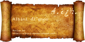 Albini Ágnes névjegykártya